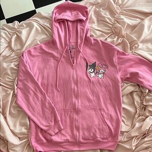 Sanrio Pink Hoodie with Kuromi and My Melody